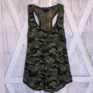 Rock & Republic Green Camo Racerback Tank Medium